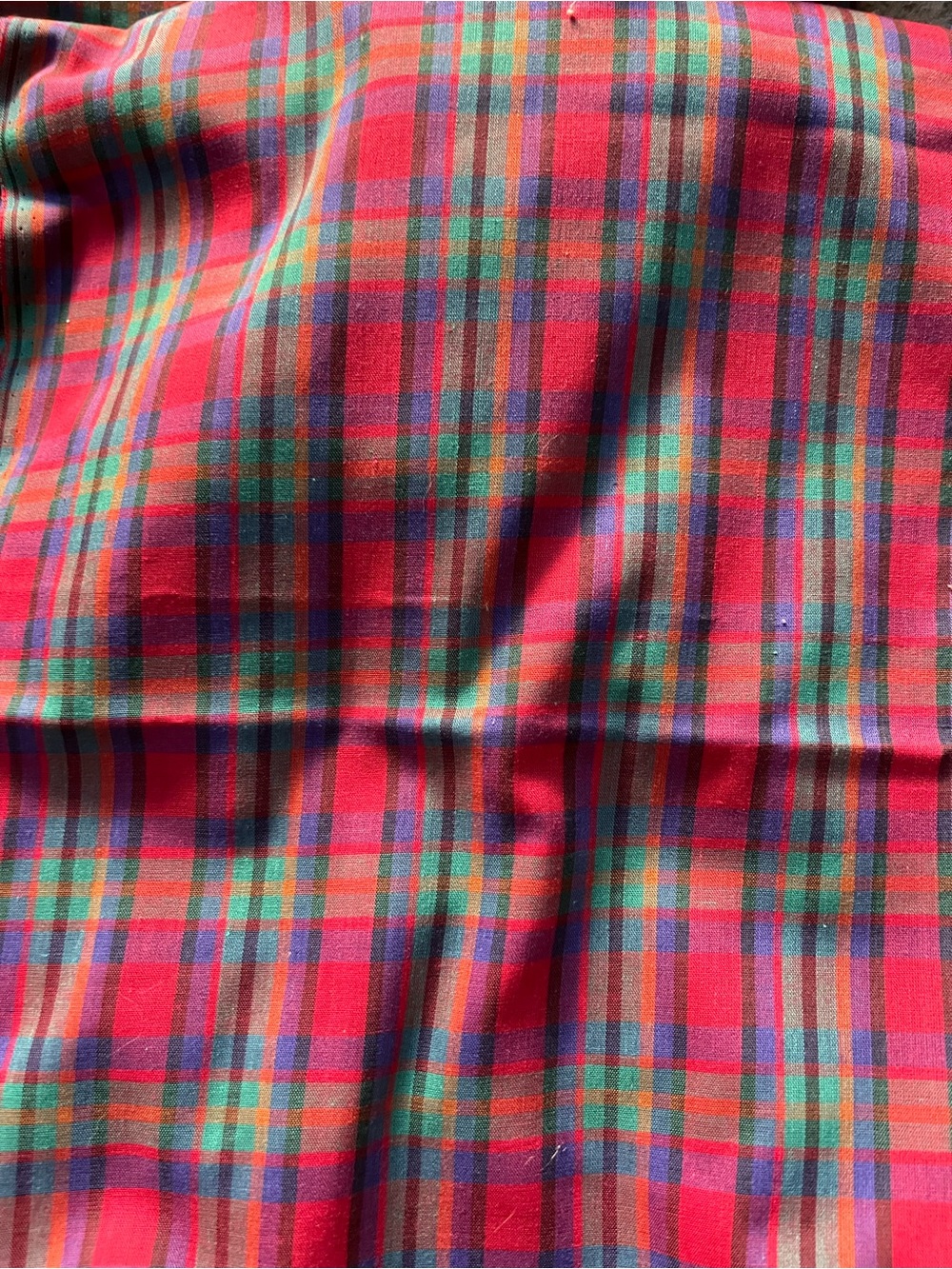 Plaid Red & Green Flannel Bedding Fabric - Cozy Tartan Pattern